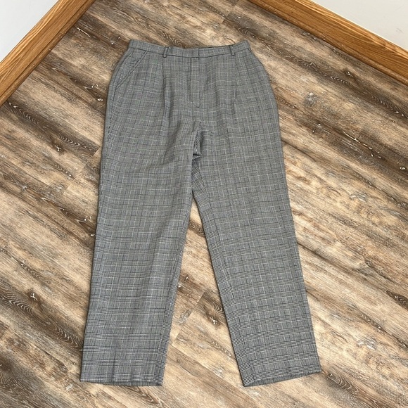 Lauren Ralph Lauren Womens Size 14 Pants Plaid Check Pleated Wool Blend Trousers - Picture 3 of 15